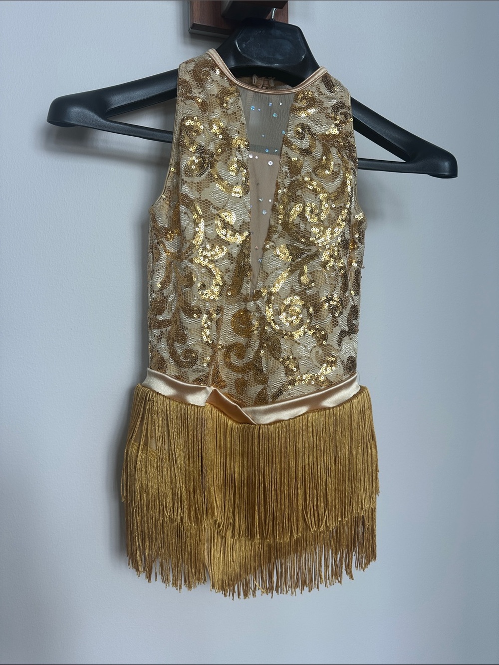 Revolution Gold Sequin Fringe Dance Costume